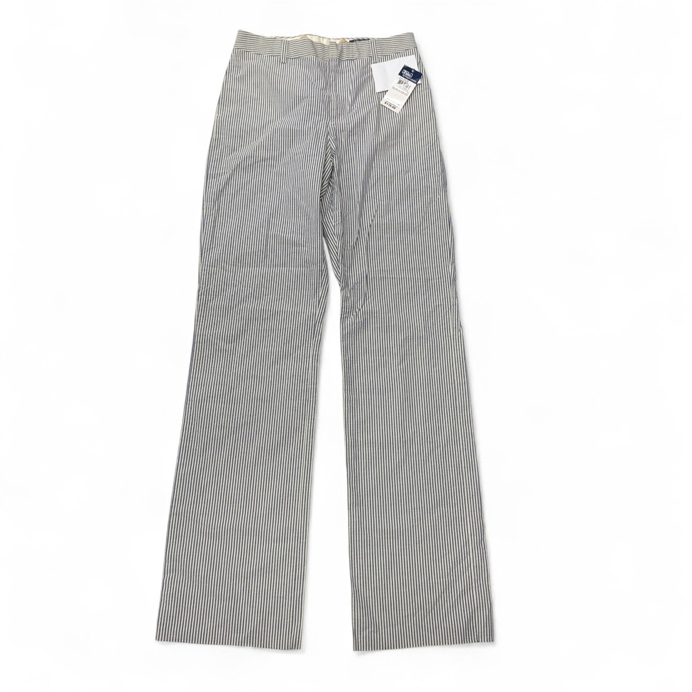 Polo Ralph Lauren Seersucker Pants Women 12 Striped Tailored Wide Leg NWT Italy‎